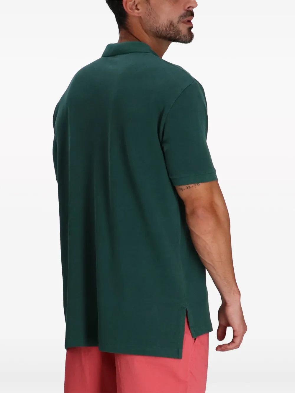 camisa polo de algodão com logotipo bordado