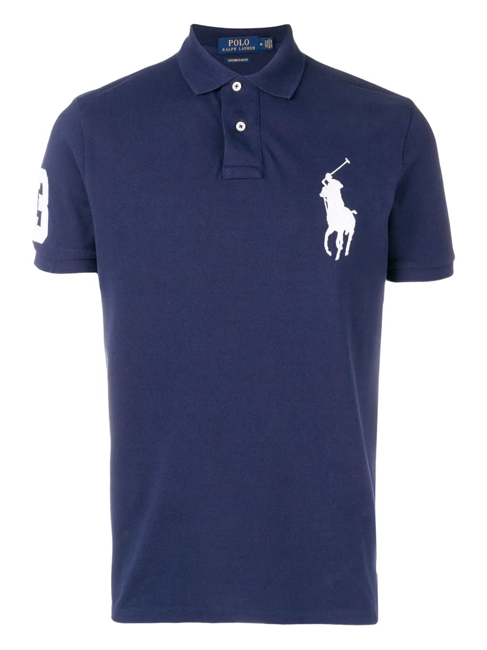 camisa polo com estampa de logotipo