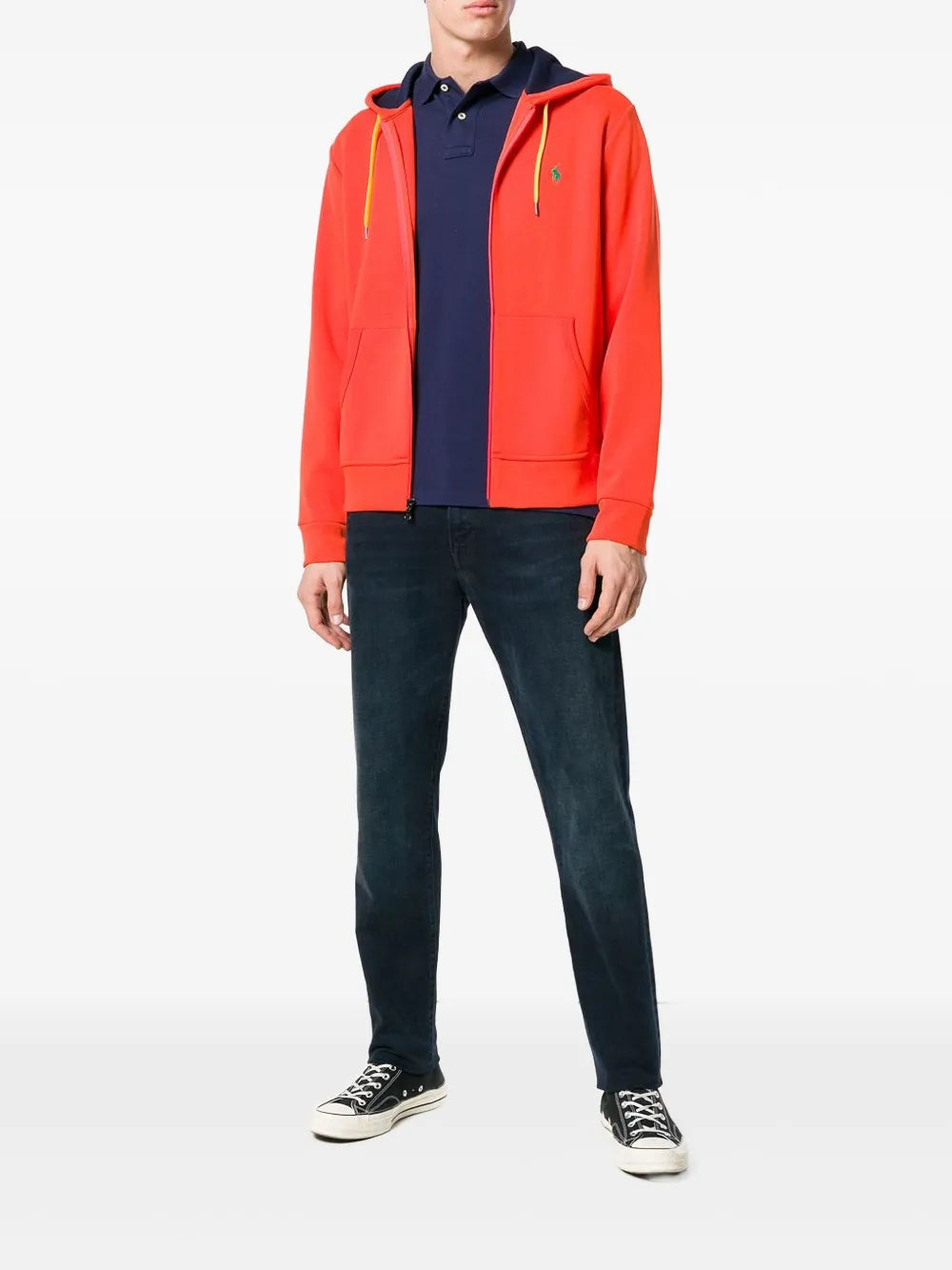 camisa polo com estampa de logotipo