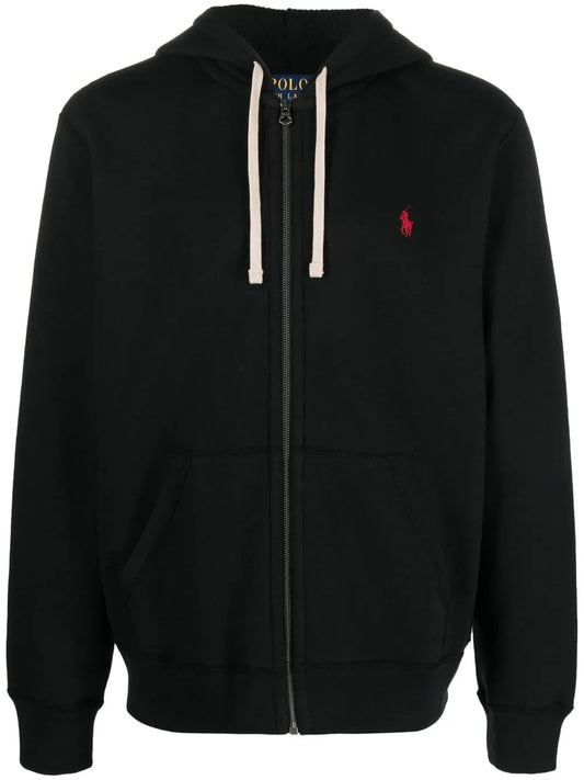 moletom com capuz e zíper com logotipo bordado