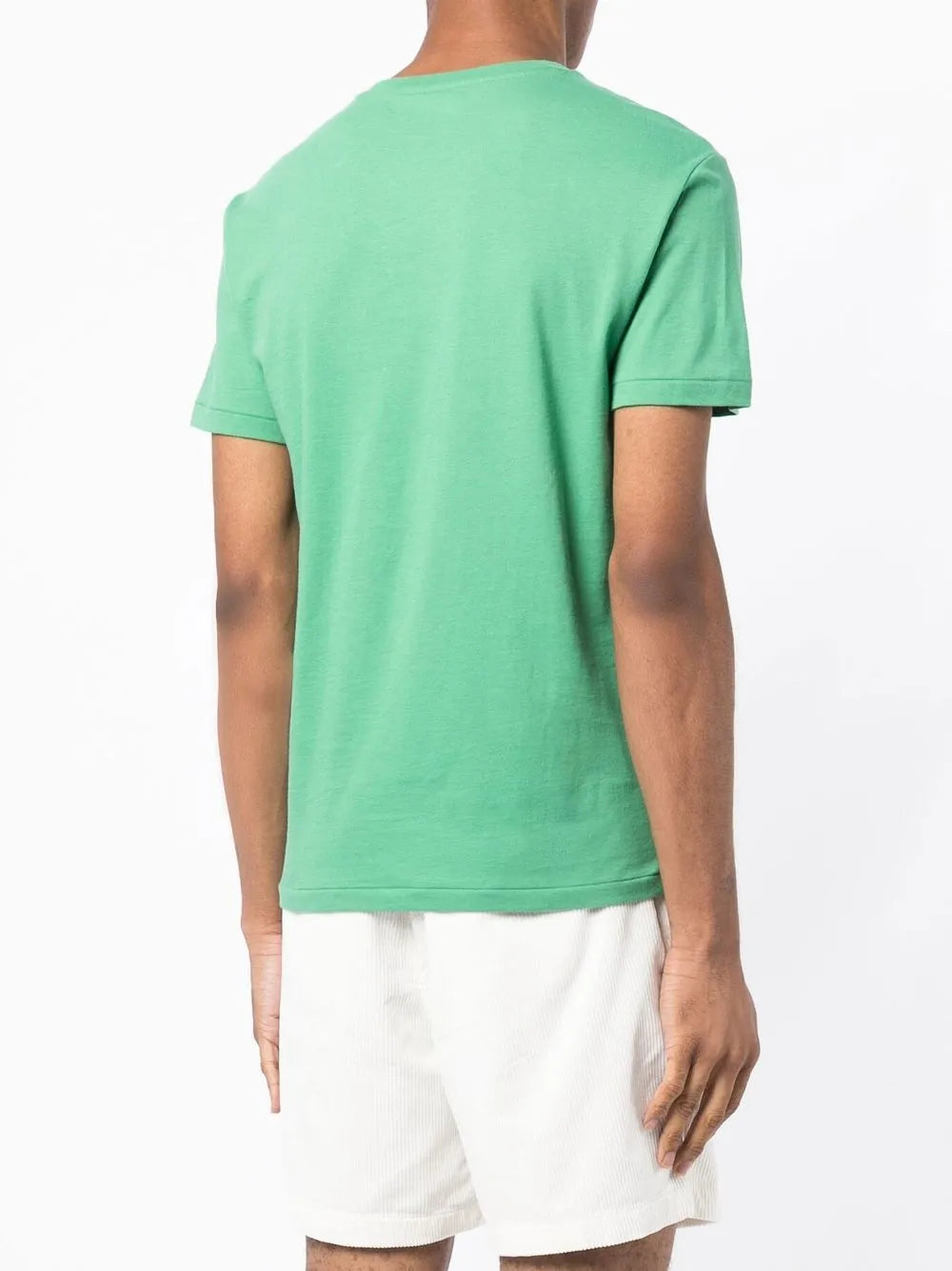 camiseta de algodão com logotipo bordado