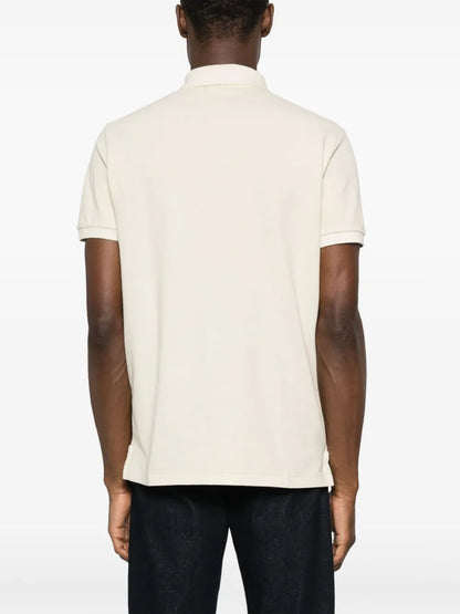 camisa polo de algodão com logotipo bordado