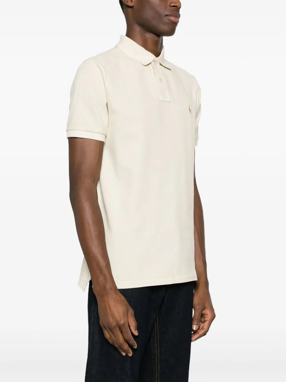 camisa polo de algodão com logotipo bordado