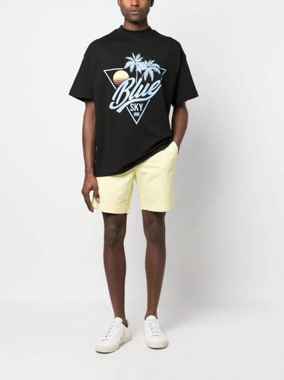 shorts chino com logotipo bordado