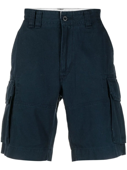 shorts cargo de algodão com patch de logotipo