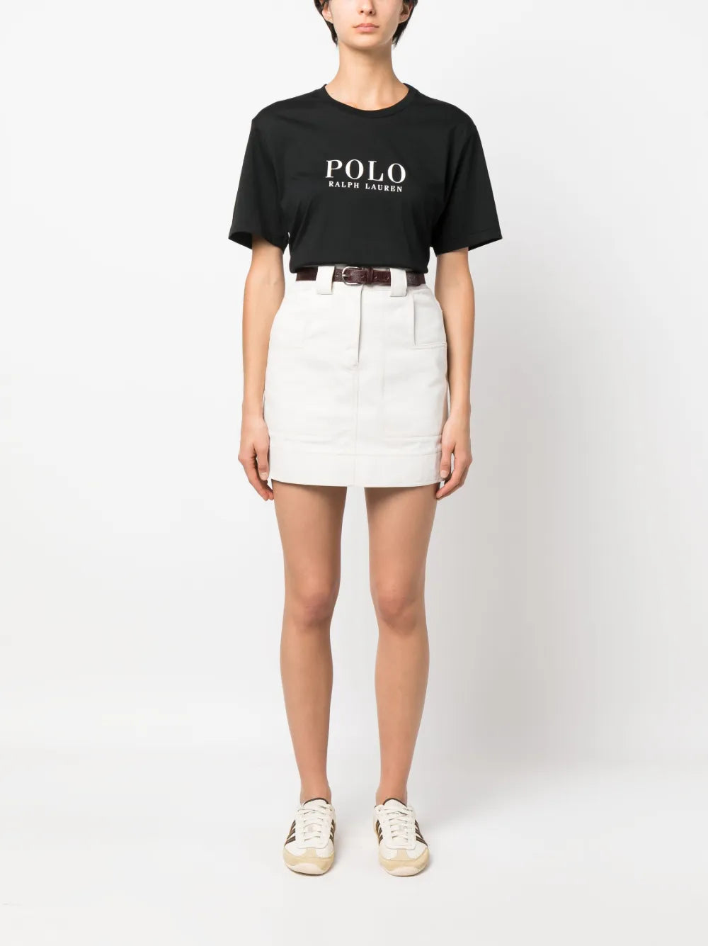 camiseta de algodão com estampa de logotipo