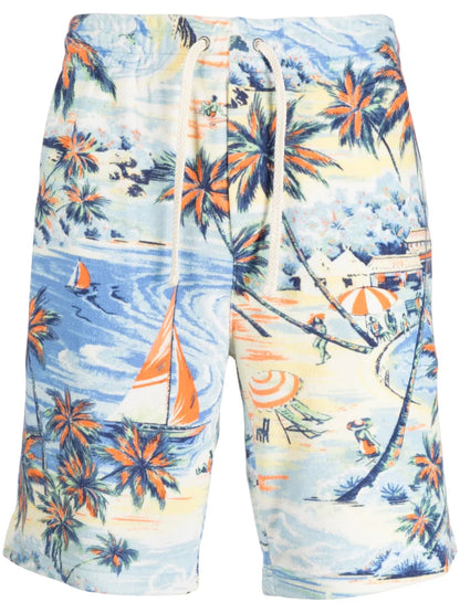 Shorts de corrida Terry Palm-print