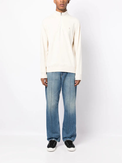 Blusa Polo com zíper e motivo Pony