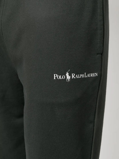 calças esportivas com estampa de logotipo