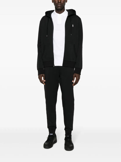 Camisa polo de manga comprida bordada com pony