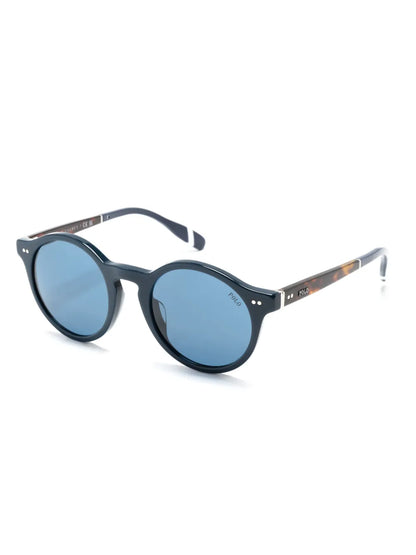 óculos de sol com armação redonda tartaruga