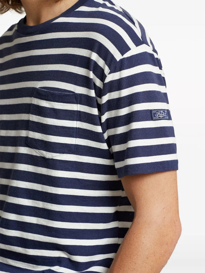 camiseta de algodão com patch de logotipo