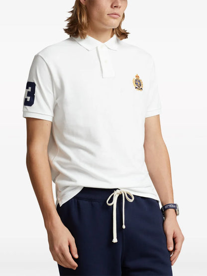 Camisa polo de algodão bordada Triple Pony