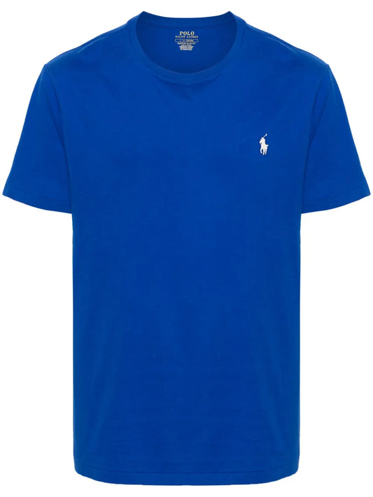 camiseta de algodão com logotipo bordado