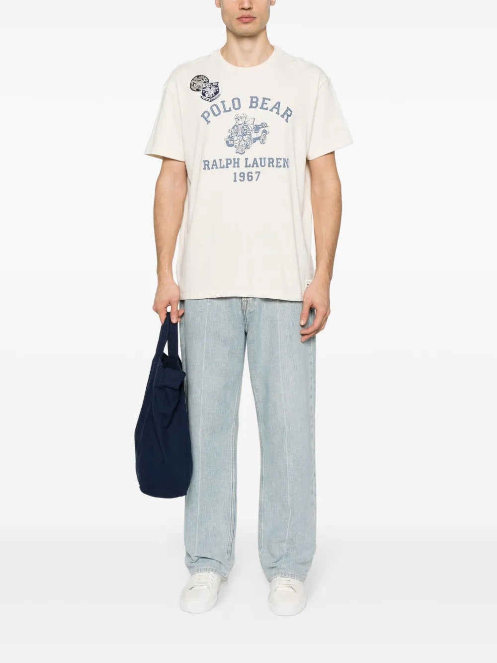 Camiseta Polo com estampa de urso