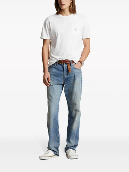 Camiseta Polo Pony de algodão e linho