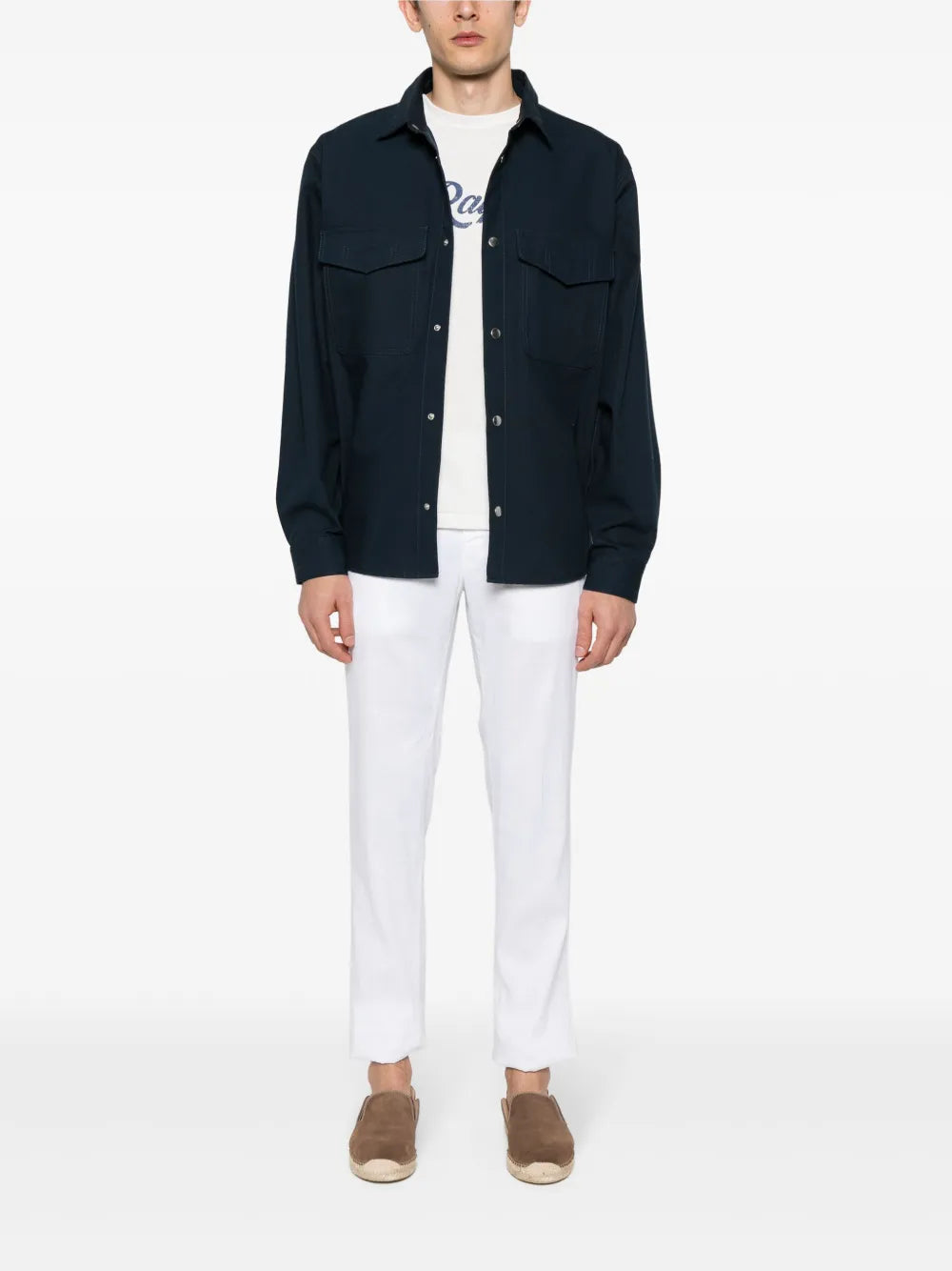 camiseta de algodão com estampa de logotipo