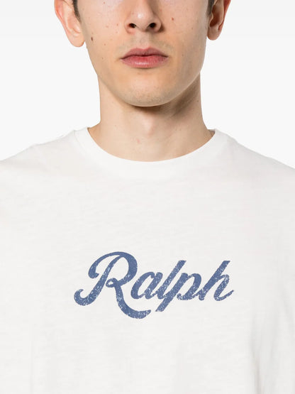 camiseta de algodão com estampa de logotipo