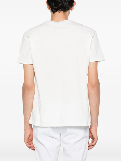 camiseta de algodão com estampa de logotipo