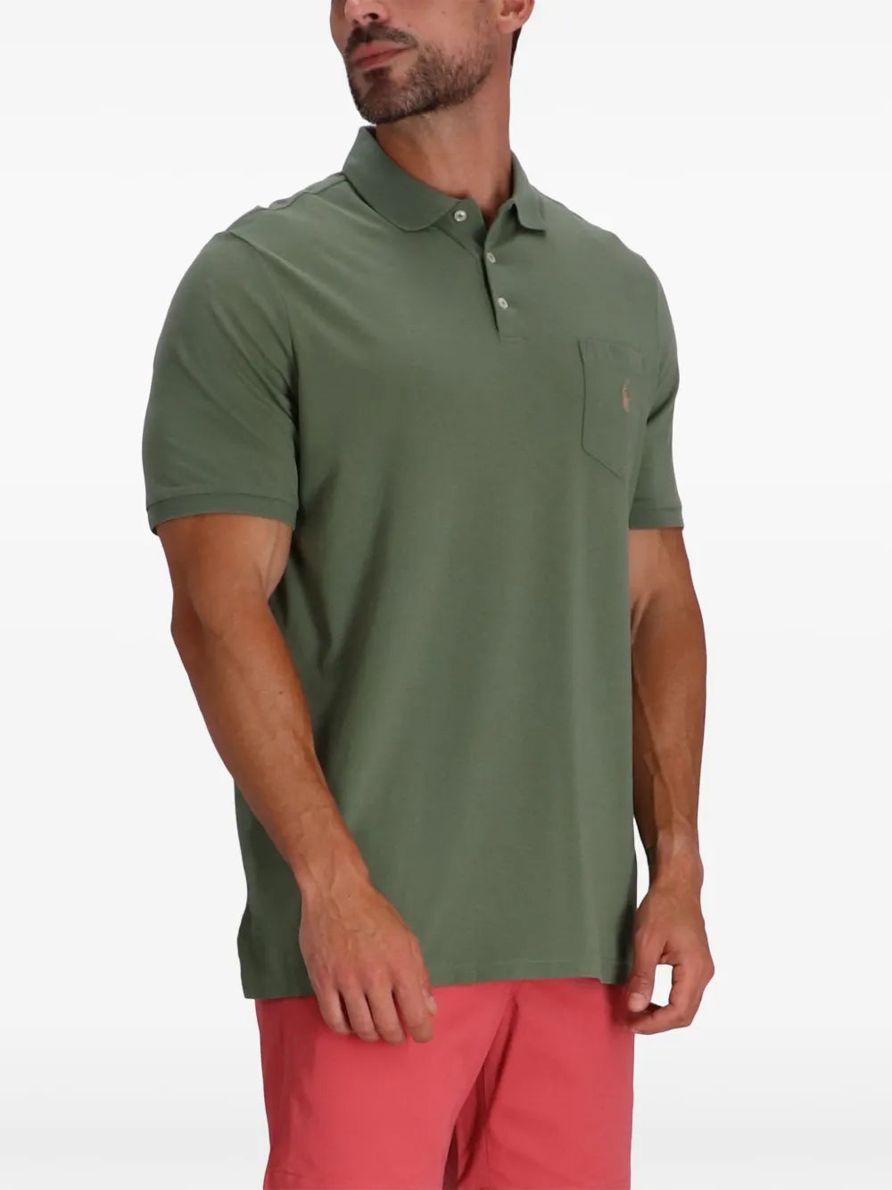 camisa polo de algodão com logotipo bordado