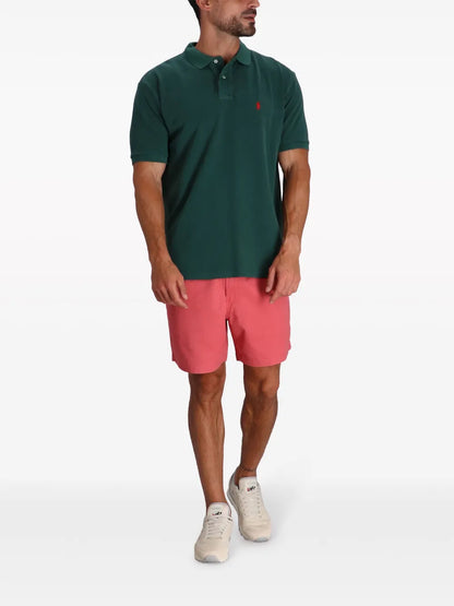 camisa polo de algodão com logotipo bordado