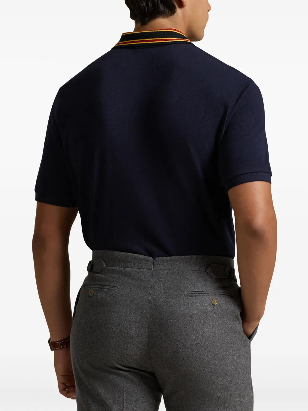 camisa polo de algodão com logotipo bordado