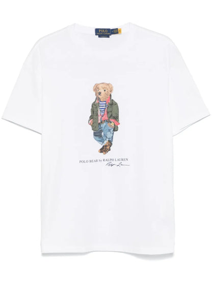 Camiseta Polo com estampa de urso