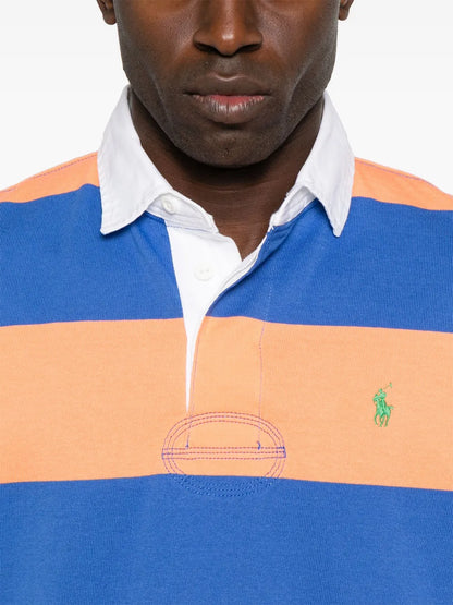 camisa polo listrada de rugby