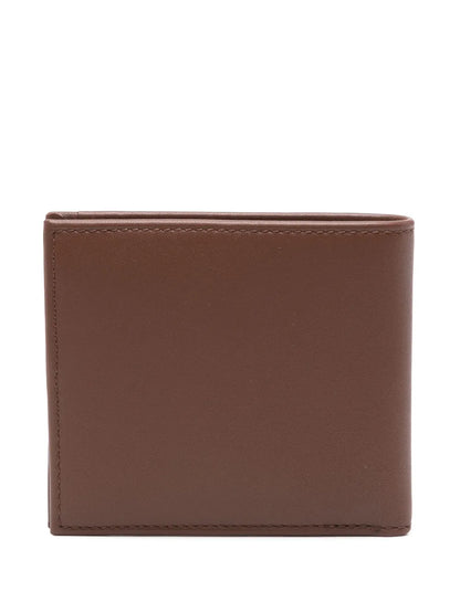 carteira de couro dobrável