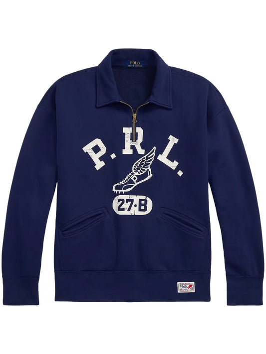 camisa polo com estampa de logotipo