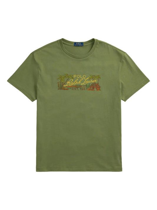 camiseta com logotipo bordado