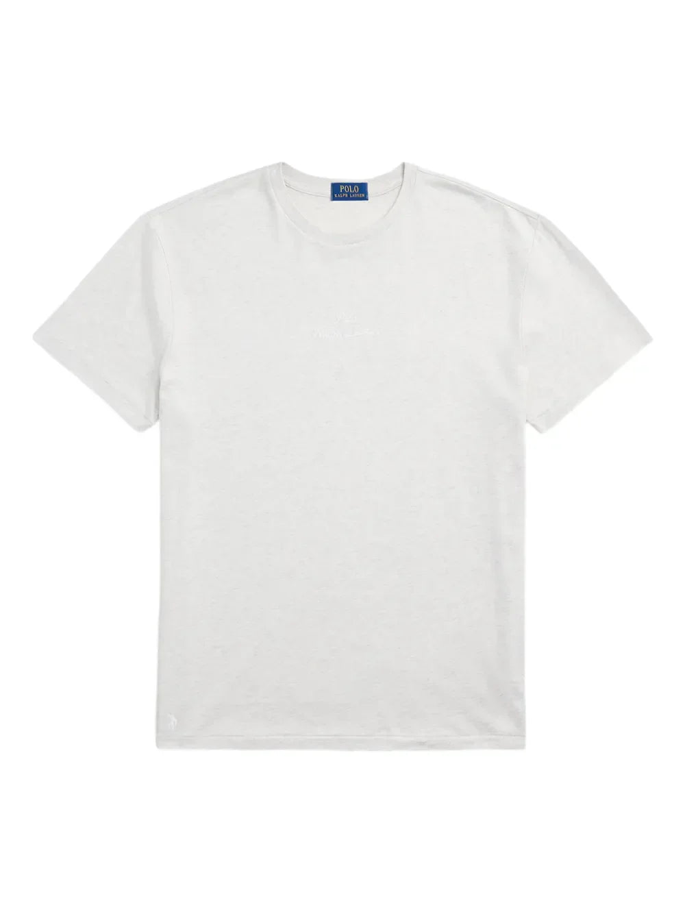 camiseta de malha com logotipo bordado