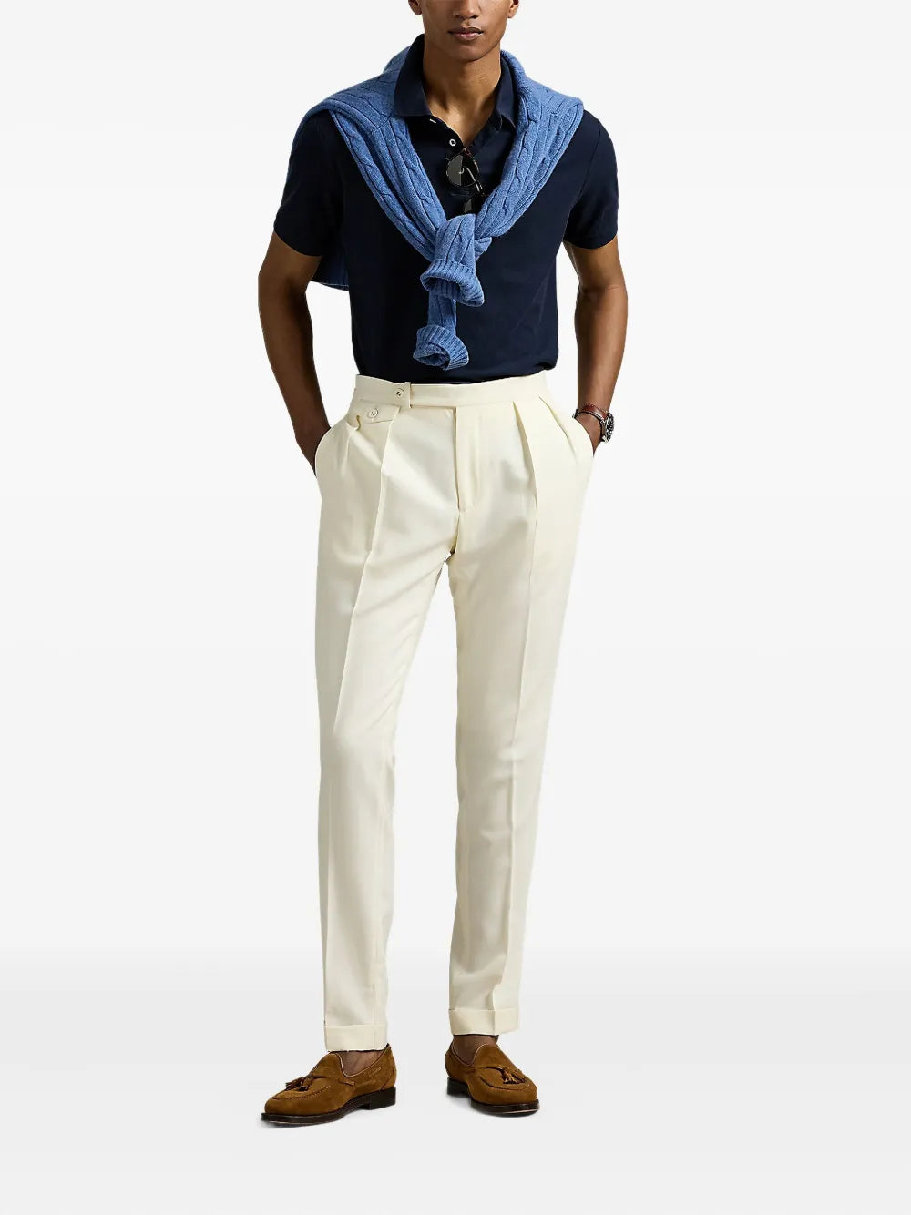 camisa polo de algodão