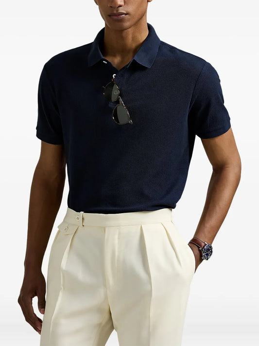 camisa polo de algodão