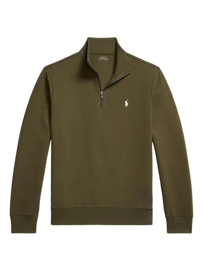 moletom de malha dupla com meio zíper