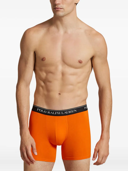 cuecas boxer com cós com logotipo (pacote com três)